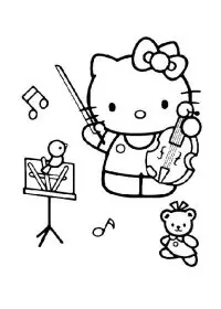 Fisă de colorat cu Hello kitty de colorat p50