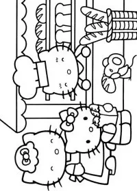 Fisă de colorat cu Hello kitty de colorat p51