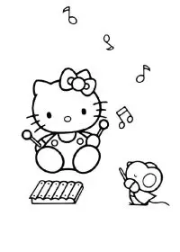 Fisă de colorat cu Hello kitty de colorat p52