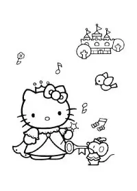 Fisă de colorat cu Hello kitty de colorat p54