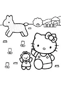Fisă de colorat cu Hello kitty de colorat p56
