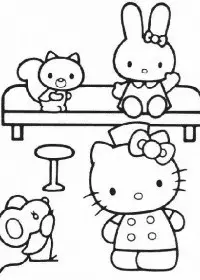 Fisă de colorat cu Hello kitty de colorat p57