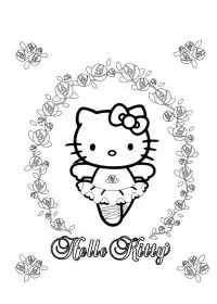Fisă de colorat cu Hello kitty de colorat p58