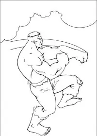 Fisă de colorat cu Hulk de colorat p80