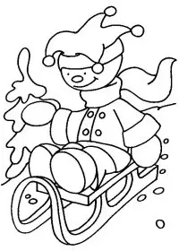 Fisă de colorat cu Iarna de colorat p07