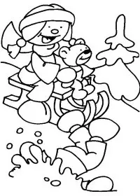 Fisă de colorat cu Iarna de colorat p08