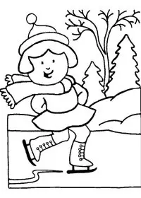 Fisă de colorat cu Iarna de colorat p105