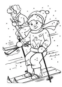 Fisă de colorat cu Iarna de colorat p107