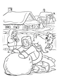 Fisă de colorat cu Iarna de colorat p109