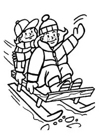 Fisă de colorat cu Iarna de colorat p111