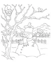 Fisă de colorat cu Iarna de colorat p113