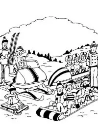 Fisă de colorat cu Iarna de colorat p13