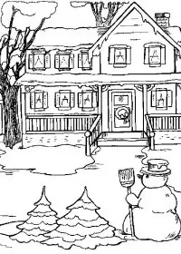 Fisă de colorat cu Iarna de colorat p17