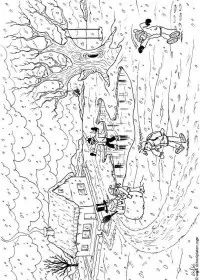 Fisă de colorat cu Iarna de colorat p21