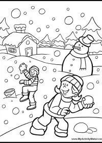 Fisă de colorat cu Iarna de colorat p22