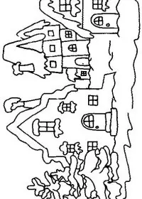 Fisă de colorat cu Iarna de colorat p23