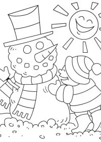 Fisă de colorat cu Iarna de colorat p27