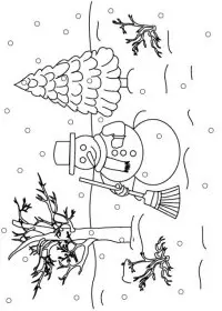 Fisă de colorat cu Iarna de colorat p50