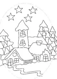 Fisă de colorat cu Iarna de colorat p60