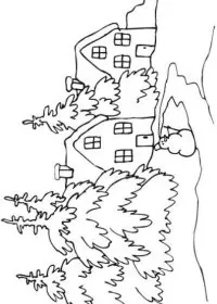 Fisă de colorat cu Iarna de colorat p64