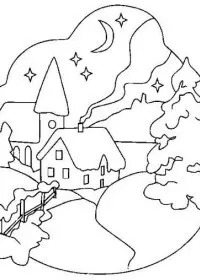 Fisă de colorat cu Iarna de colorat p66