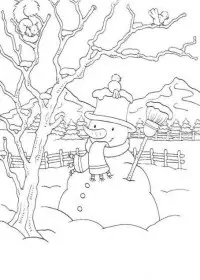 Fisă de colorat cu Iarna de colorat p67