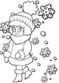 Fisă de colorat cu Iarna de colorat p71