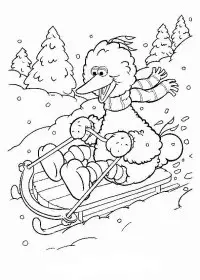 Fisă de colorat cu Iarna de colorat p73