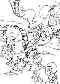 Fisă de colorat cu Iarna de colorat p75