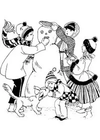 Fisă de colorat cu Iarna de colorat p80