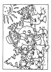 Fisă de colorat cu Iarna de colorat p85