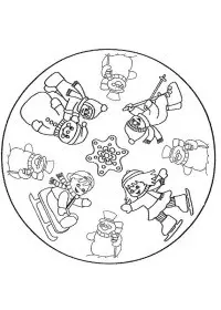 Fisă de colorat cu Iarna de colorat p91