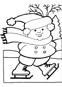 Fisă de colorat cu Iarna de colorat p95