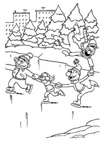 Fisă de colorat cu Iarna de colorat p96