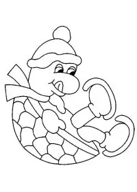 Fisă de colorat cu Iarna de colorat p99