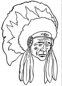 Fisă de colorat cu Indieni de colorat p02