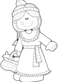 Fisă de colorat cu Indieni de colorat p06