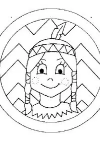 Fisă de colorat cu Indieni de colorat p08