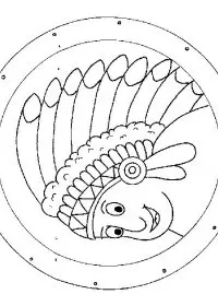 Fisă de colorat cu Indieni de colorat p09