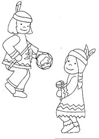 Fisă de colorat cu Indieni de colorat p10