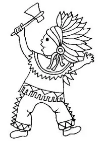 Fisă de colorat cu Indieni de colorat p17