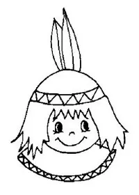 Fisă de colorat cu Indieni de colorat p19