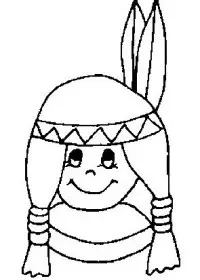 Fisă de colorat cu Indieni de colorat p20