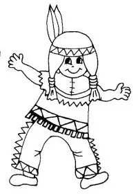 Fisă de colorat cu Indieni de colorat p22