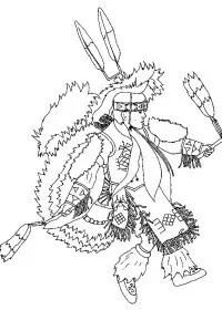 Fisă de colorat cu Indieni de colorat p23