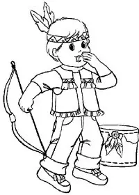 Fisă de colorat cu Indieni de colorat p27