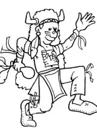 Fisă de colorat cu Indieni de colorat p30