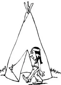 Fisă de colorat cu Indieni de colorat p32