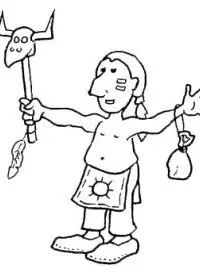 Fisă de colorat cu Indieni de colorat p33