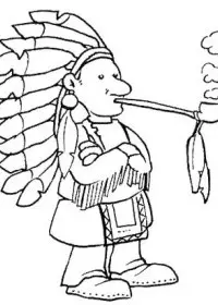 Fisă de colorat cu Indieni de colorat p36